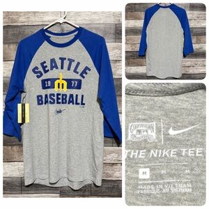 Nike Standard Fit Seattle Mariners MLB Baseball Shirt Men’s M Gray Blue